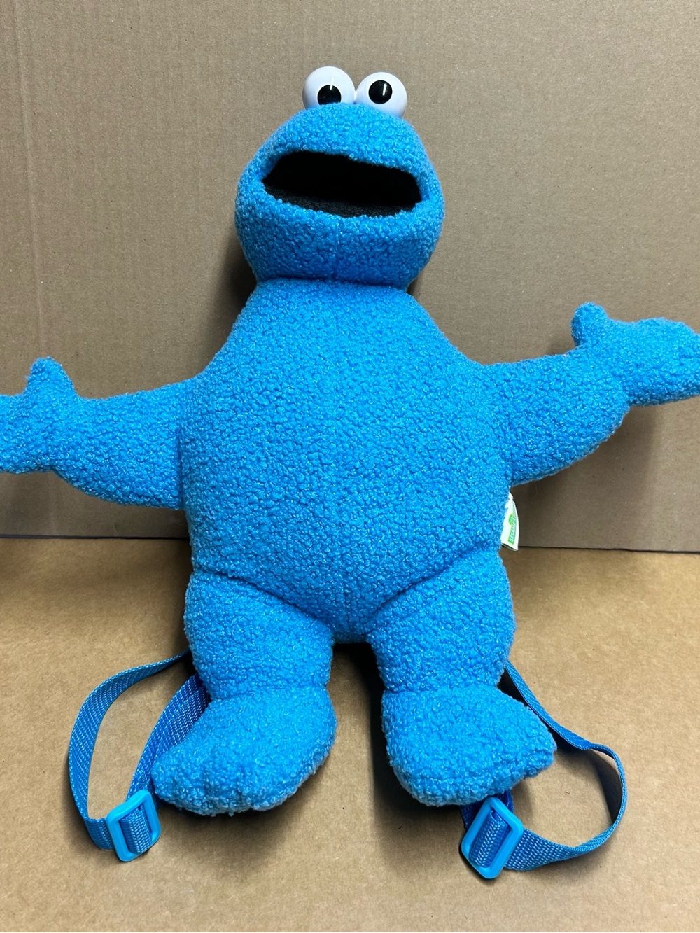 Sesame Street Cookie Monster Blue Plush Character 16” Backpack